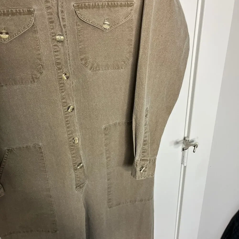 Banana Republic Vtg Jumpsuit Size S Brown Cotton Utility Coverall Boilersuit